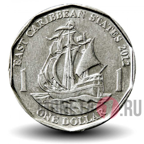 1 доллар 2012 года - Восточные Карибские территории - Парусник