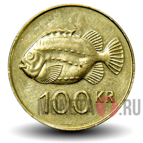 100 крон 2011 года - Исландия - Рыба Пинагора