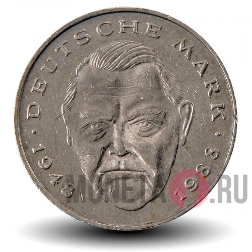 2 марки 1992 года - Людвиг Эрхард - ФРГ - A