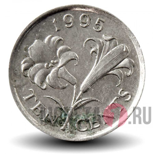 10 центов 1995 года - Бермуды - Бермудские лилии