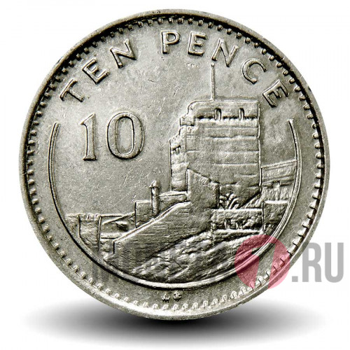 10 пенсов 1991 год - Гибралтар - АВ