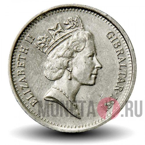 10 пенсов 1991 год - Гибралтар - АВ