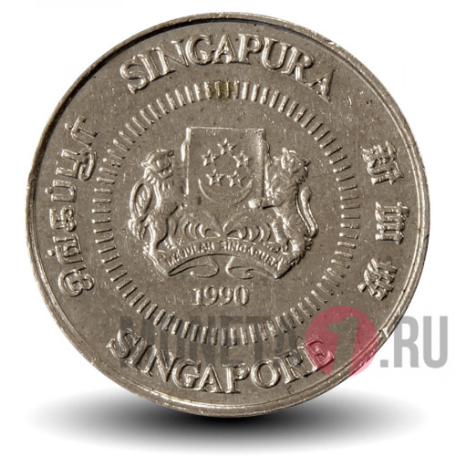 10 центов 1990 года - Сингапур - Жасмин