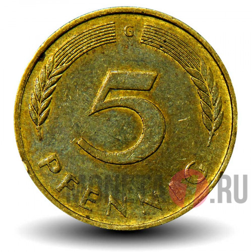 5 пфеннигов 1991 года - ФРГ - Дуб - G