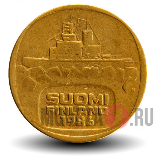 5 марок 1986 года - Финляндия - Ледокол Урхо