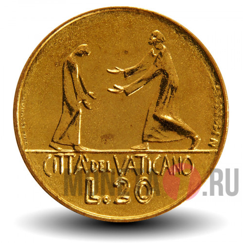 20 лир 1978 года - Ватикан - Павел VI AN XVI