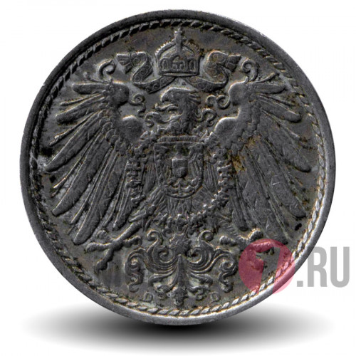 5 пфеннигов 1912 года - Германская Империя - Вильгельм II - D