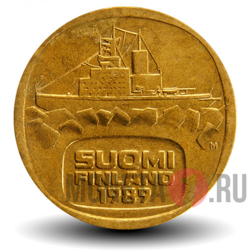 5 марок 1989 года - Финляндия - Ледокол Урхо