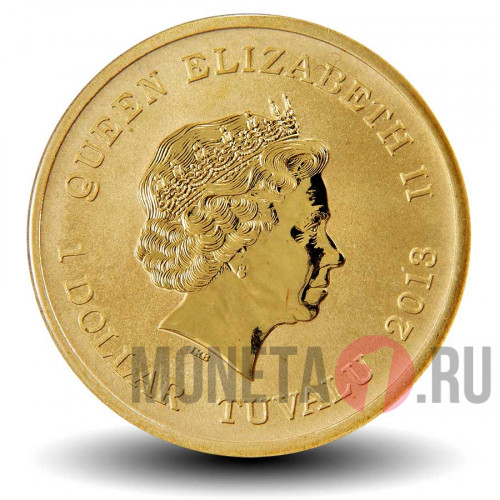 1 доллар 2013 года - Зеленая птица-кошка - Тувалу