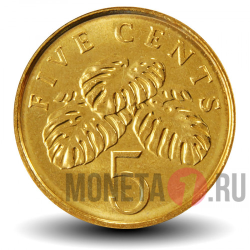 5 центов 2011 года - Сингапур - Гибискус