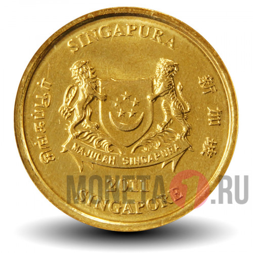 5 центов 2011 года - Сингапур - Гибискус