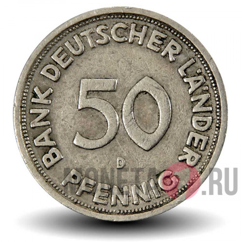 50 пфеннигов 1949 года - ФРГ - D