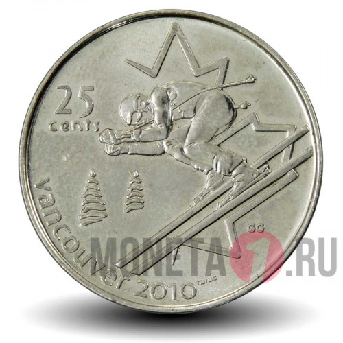 25 центов 2007 года - Горные лыжи - Олимпиада в Ванкувере - Канада