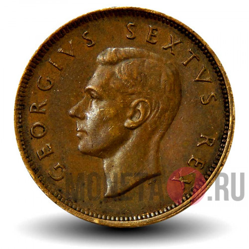 1/2 пенни 1951 года - ЮАР - Корабль