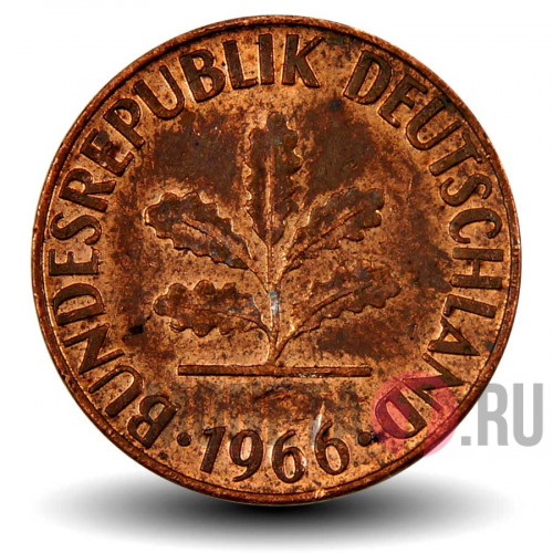 1 пфенниг 1966 года - ФРГ - G