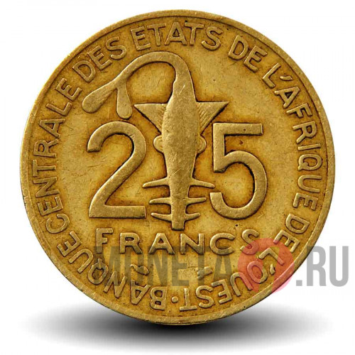 25 франков BCEAO CFA 1996 года - FAO - Западно-Африканские штаты