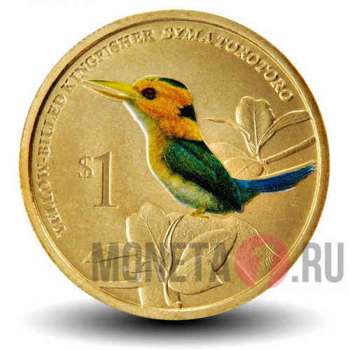 1 доллар 2013 года - Желтоклювый зимородок - Тувалу