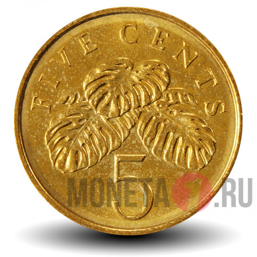5 центов 2010 года - Сингапур - Гибискус