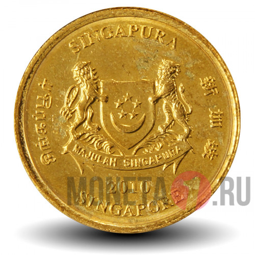 5 центов 2010 года - Сингапур - Гибискус