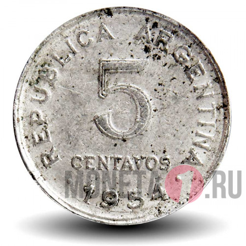 5 сентаво 1954 года - Аргентина