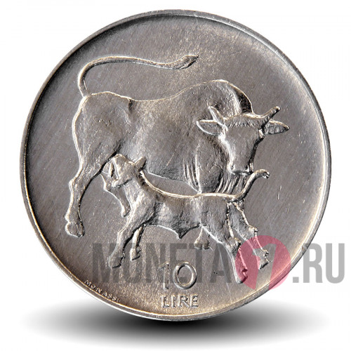 10 лир 1972 года - Коровы - Сан-Марино