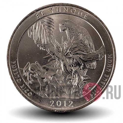 25 центов "Эль-Юнке, Пуэрто-Рико" 2012 года - Национальные парки - P