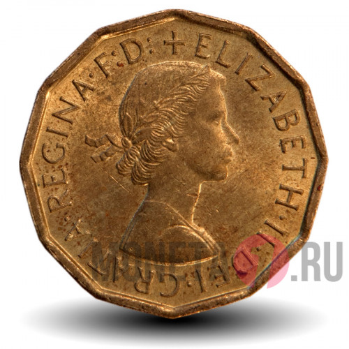 3 pence 1966 года - Elizabeth II - Великобритания