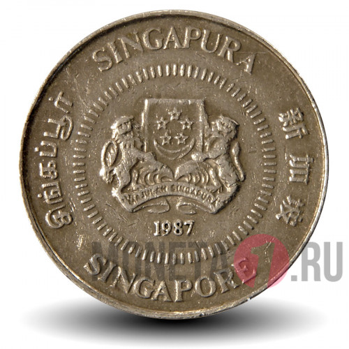 10 центов 1987 года - Сингапур - Жасмин