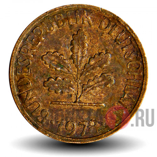 1 пфенниг 1978 года - ФРГ - J