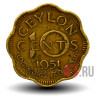 10 центов 1951 года - Цейлон - George VI