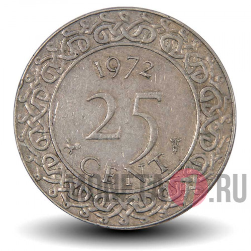 25 центов 1972 года - Суринам
