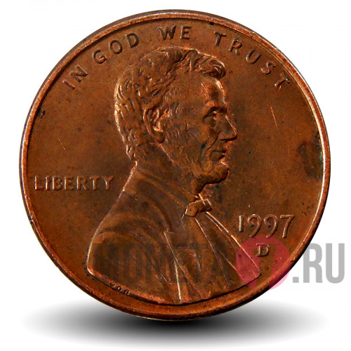 1 цент 1997 года - США - D