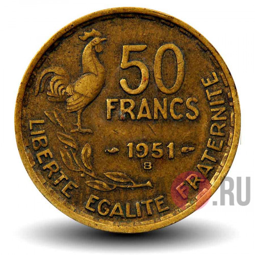 50 франков 1951 года - Франция - B