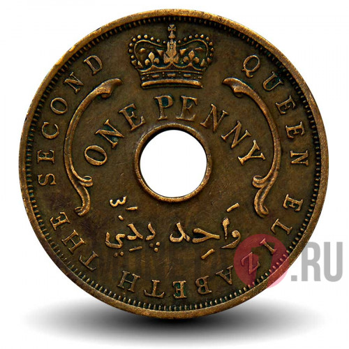 1 пенни 1958 года - Британская Западная Африка - Elizabeth II