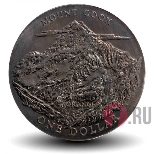 1 доллар - Королевский визит - Маунт Кук - 1970 год - Новая Зеландия