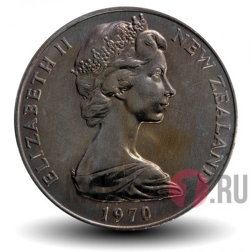 1 доллар - Королевский визит - Маунт Кук - 1970 год - Новая Зеландия