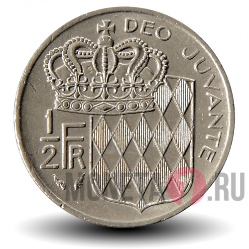 1/2 франка 1977 года - Монако - Ренье III