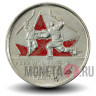 Цветная монета 25 центов 2009 года - Женский хоккей - Канада