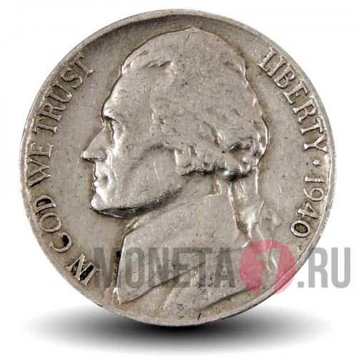 5 центов 1940 года - Усадьба Монтичелло (Monticello) - США