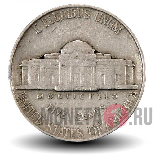 5 центов 1940 года - Усадьба Монтичелло (Monticello) - США