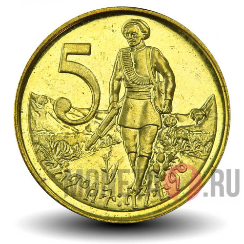5 центов 2012 года - Эфиопия - Лев