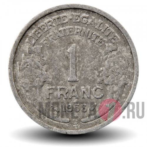 1 франк 1958 года - Франция - B