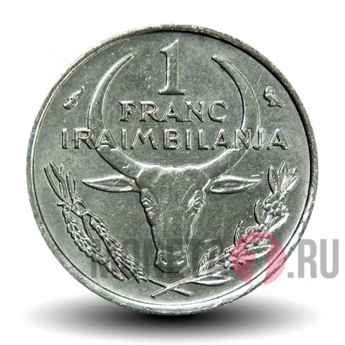1 франк 1965 года - Мадагаскар - Молочай красивейший