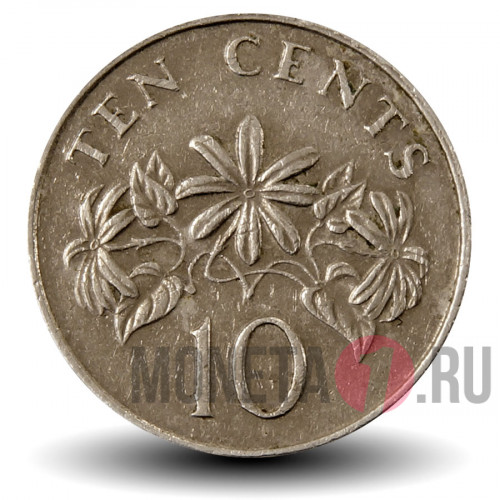 10 центов 1988 года - Сингапур - Жасмин