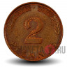 2 пфеннига 1988 года - ФРГ - Дуб - F