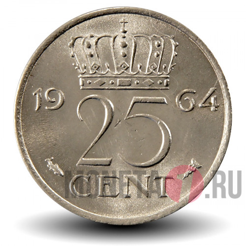 25 центов 1964 года - Нидерланды - Юлиана