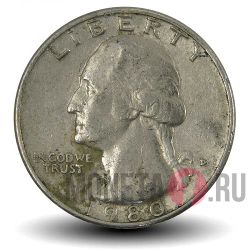 25 центов 1980 года - США - Джордж Вашингтон - D