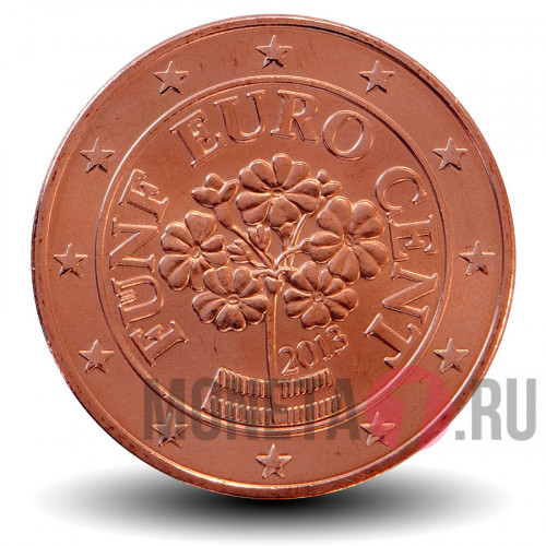 5 евроцентов 2013 года - Примула (первоцвет) - Австрия