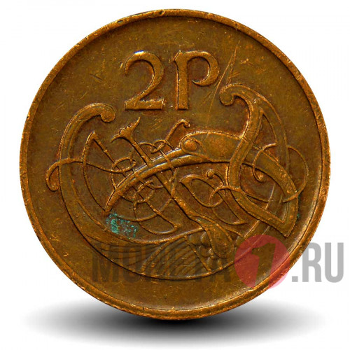 2 пенса 1992 года - Ирландия - Арфа