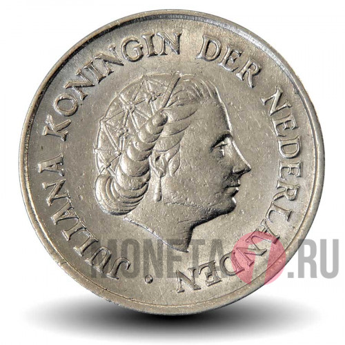 25 центов 1954 года - Нидерланды - Королева Юлиана